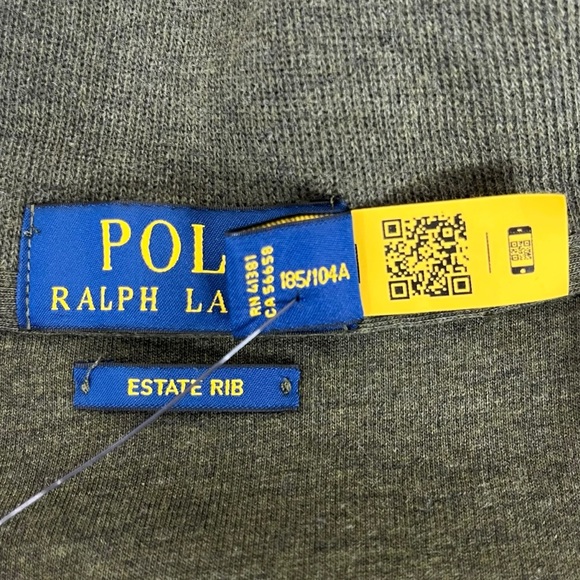 Polo Ralph Lauren Men XL Estate Rib Quarter Zip Classic Green‎ Pullover Sweater - Picture 8 of 9